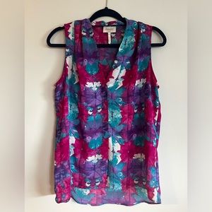 Laundry, colorful sleeveless top. Size small.